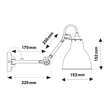 DCW éditions Lampe Gras N°204 E27 nástenné svietidlo posteľ