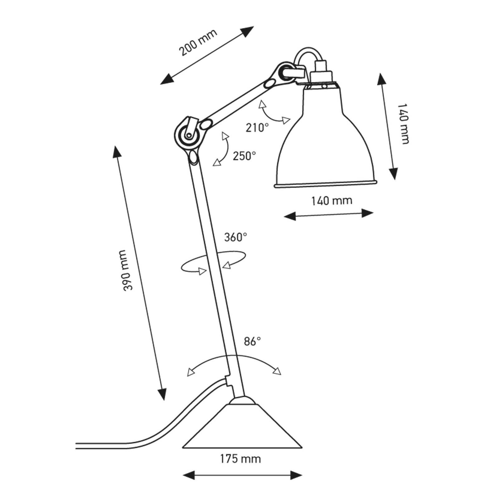 DCW éditions Lampe Gras N°205 E14 stolná lampa