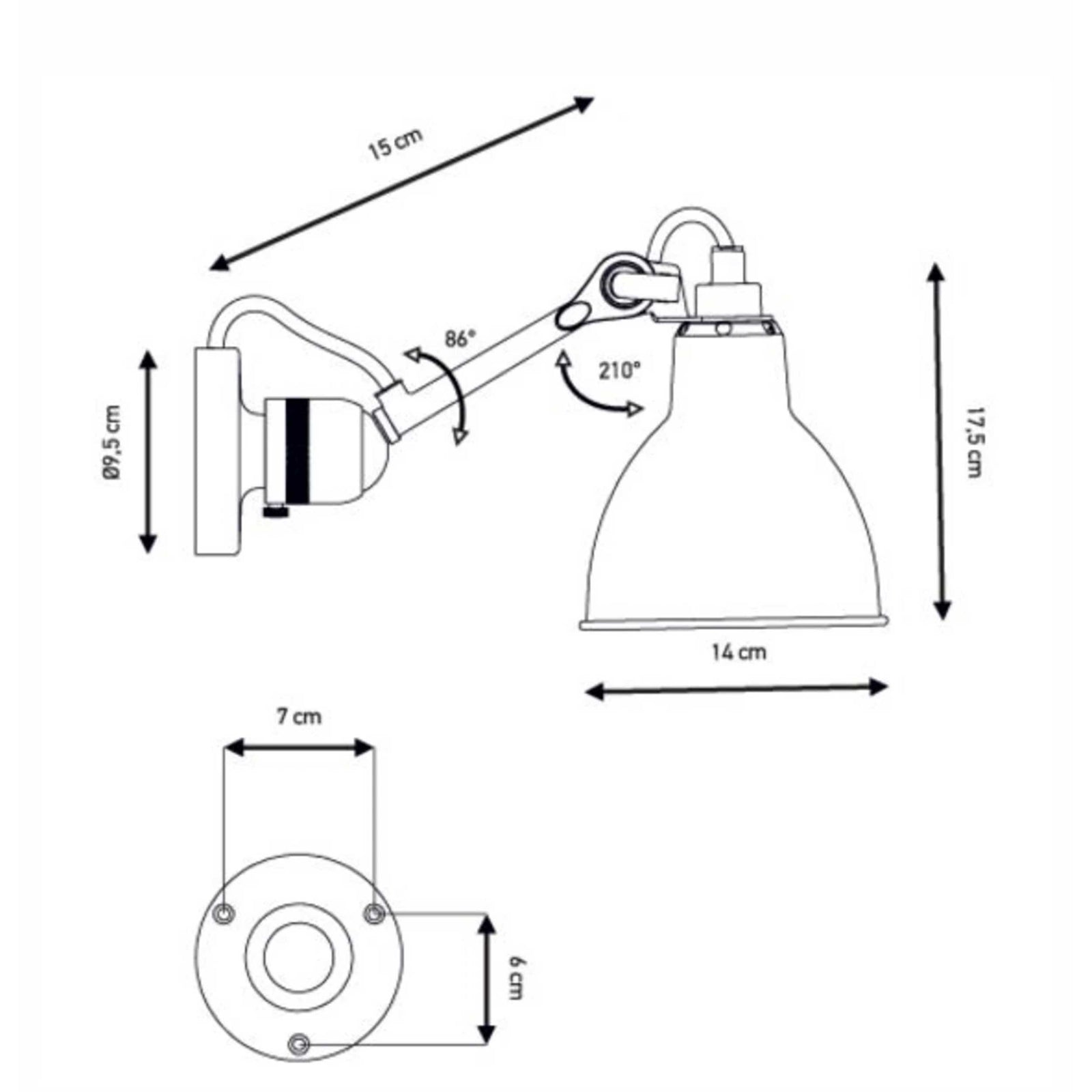 DCW éditions Lampe Gras N°304 E14 nástenné kúpeľňové svietidlo IP64