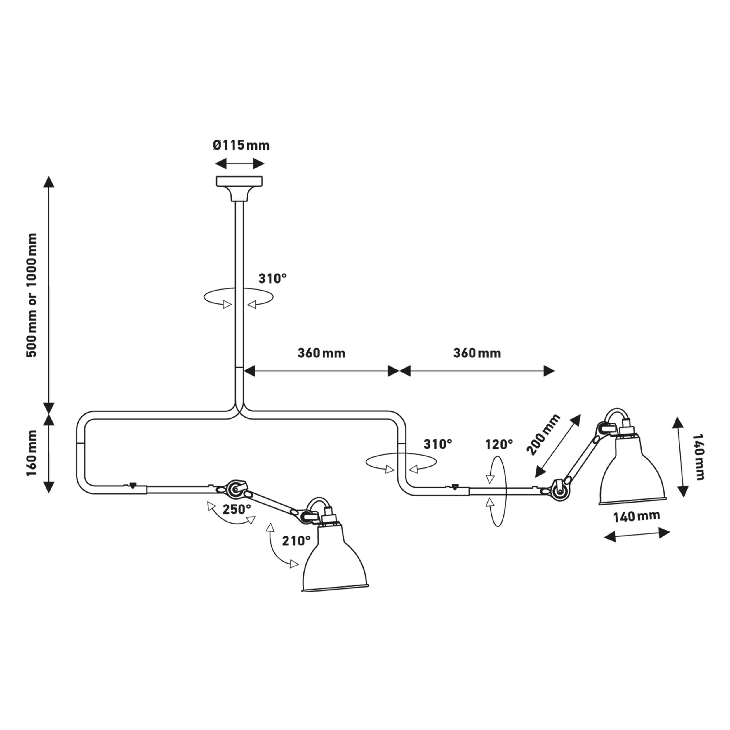 DCW éditions Lampe Gras N°312 E14 stropné svietidlo