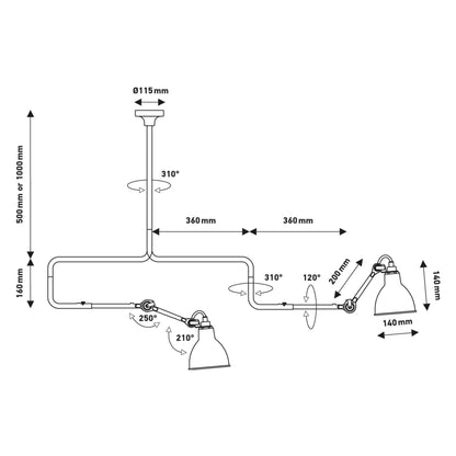 DCW éditions Lampe Gras N°312 E14 stropné svietidlo
