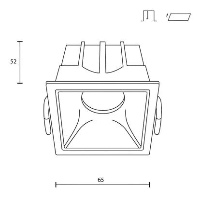 Maytoni downlight Alfa LED 10W 36° zapustené štvorcové svietidlo biele