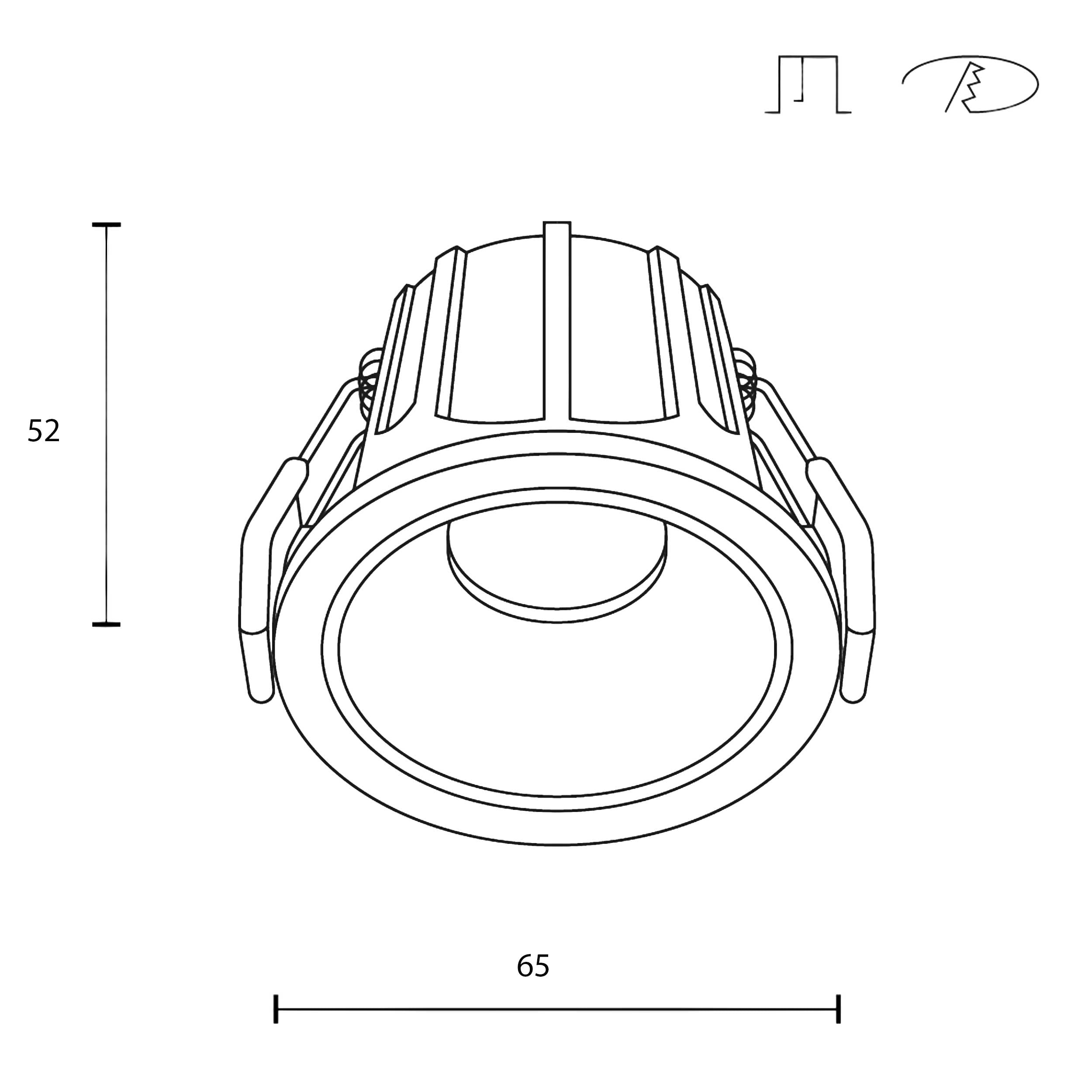 Maytoni downlight Alfa LED 36° zapustené kruhové svietidlo čierne