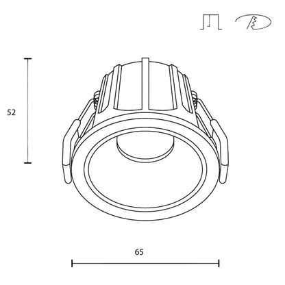 Maytoni downlight Alfa LED 36° zapustené kruhové svietidlo čierne