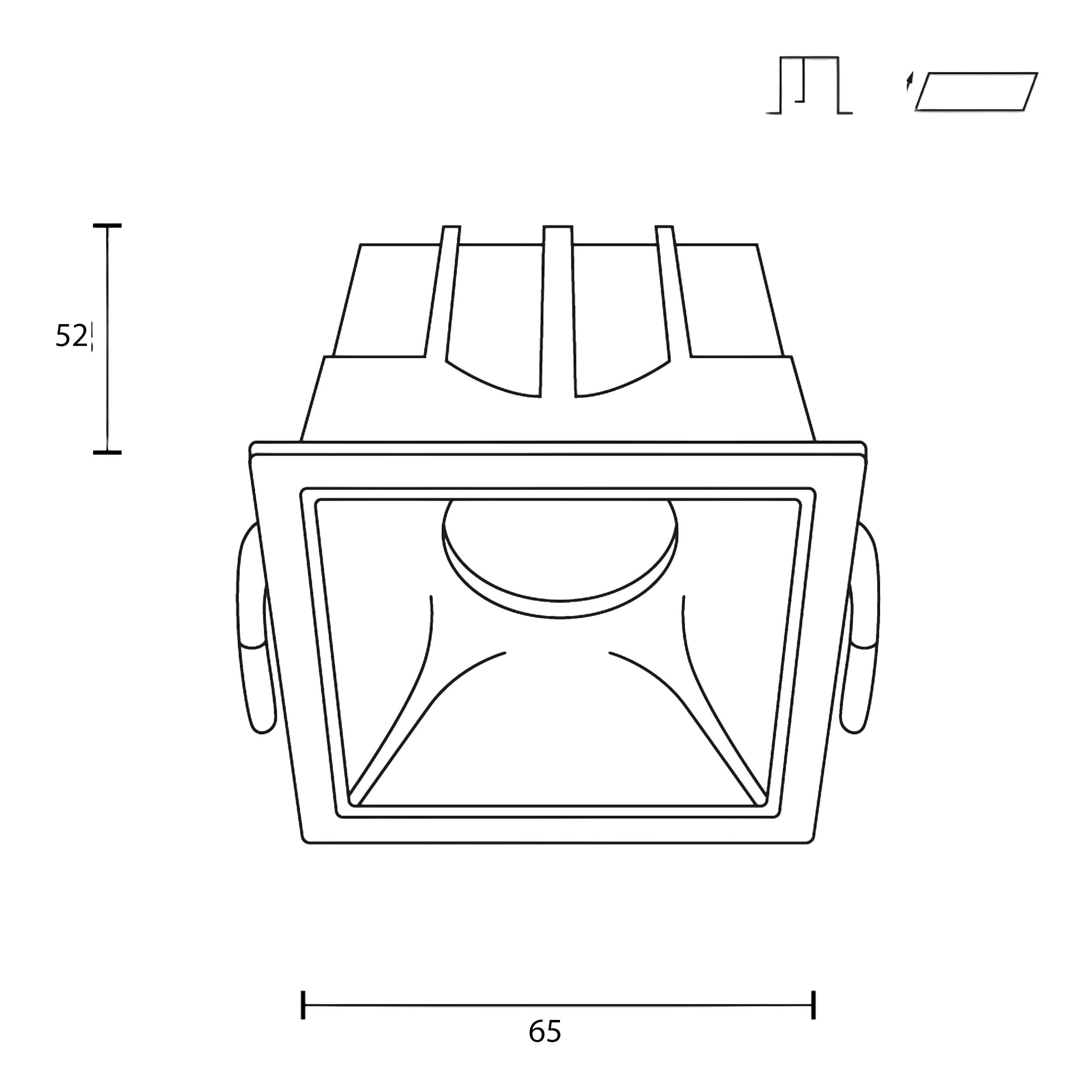 Maytoni downlight Alfa LED 10W 36° zapustiteľné štvorcové svietidlo čierne