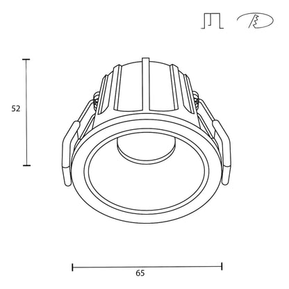 Maytoni downlight Alfa LED 36° zapustené kruhové svietidlo čierne