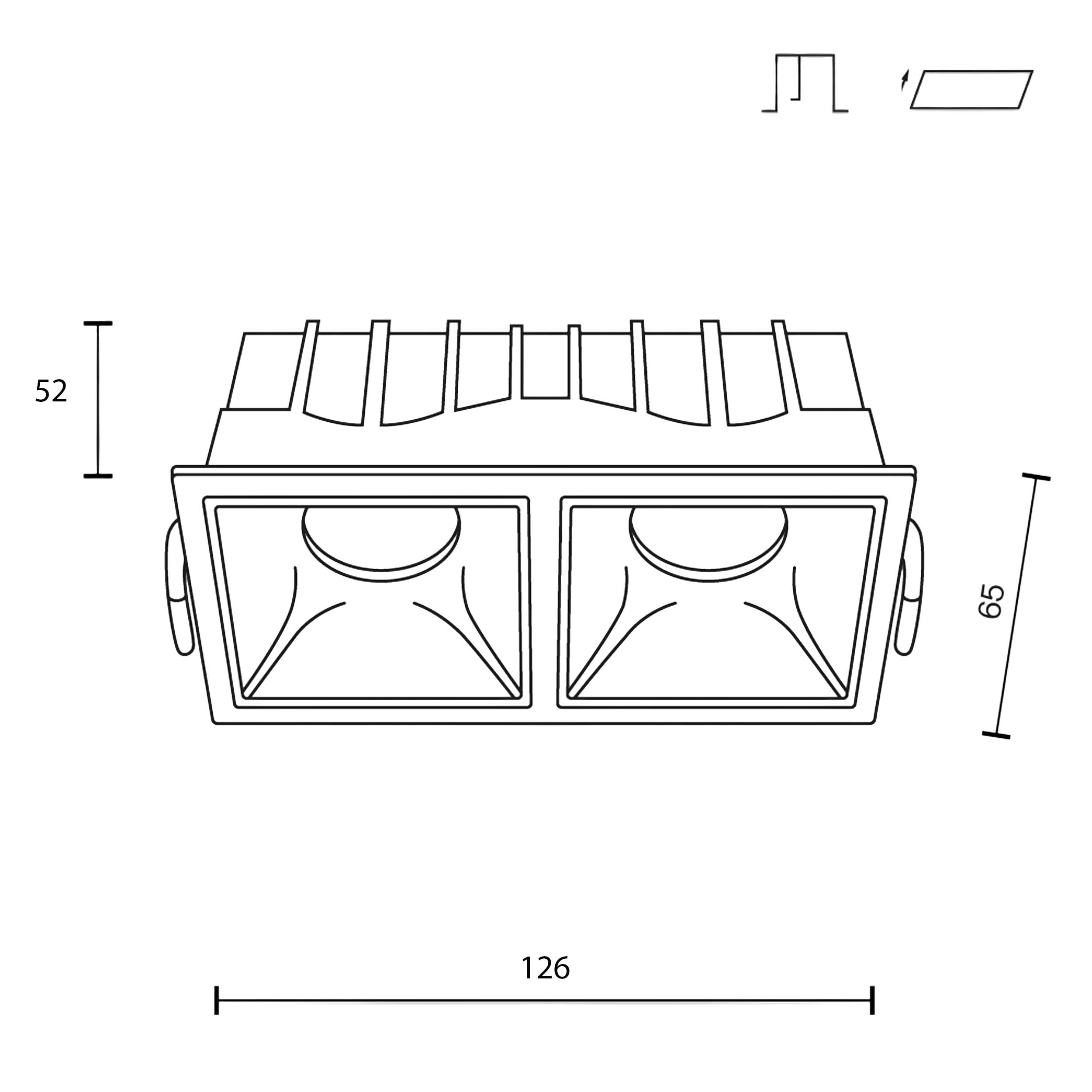 Maytoni downlight Alfa LED 10W 36° zapustiteľné štvorcové svietidlo čierne