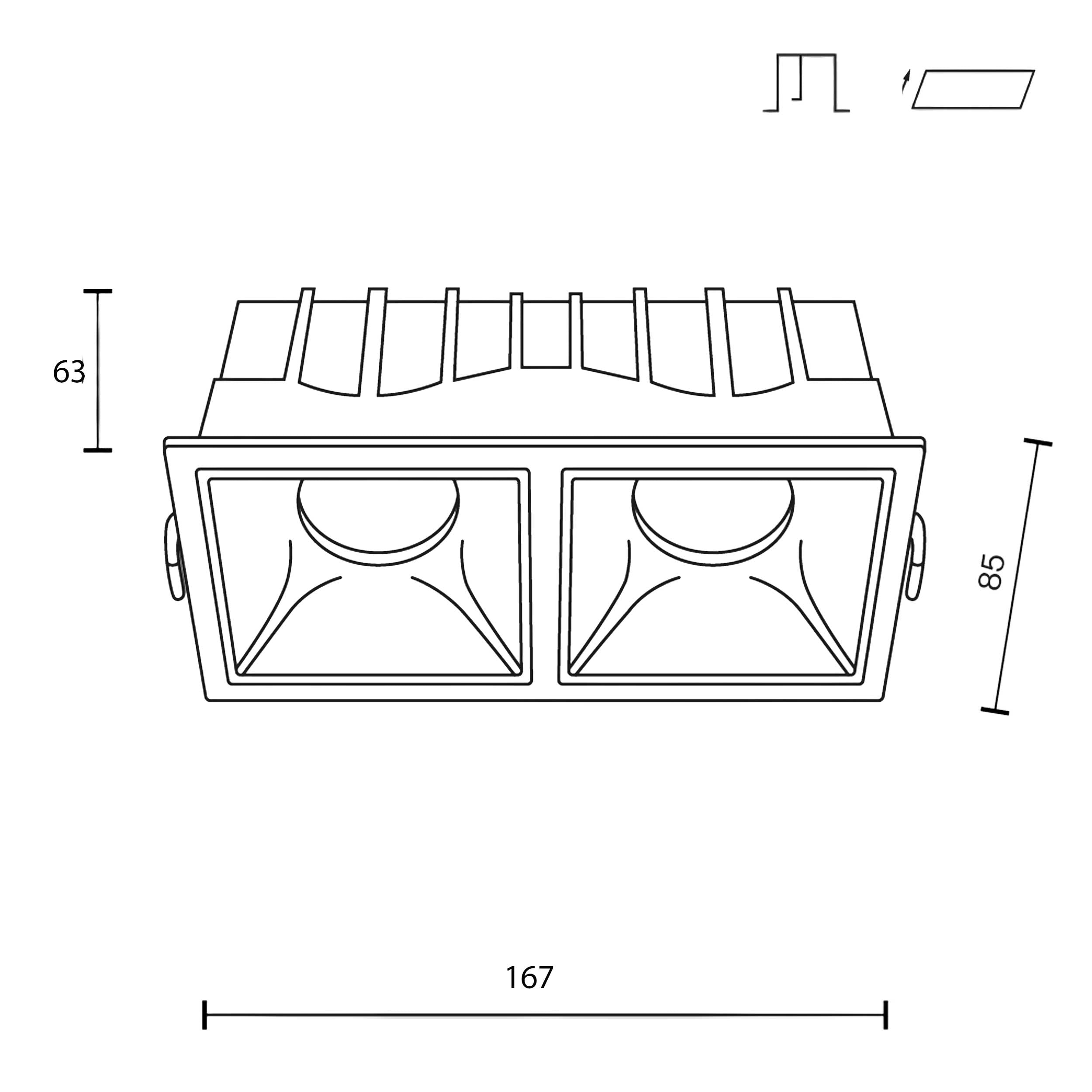 Maytoni downlight Alfa LED 15W 36° zapustené štvorcové svietidlo biele