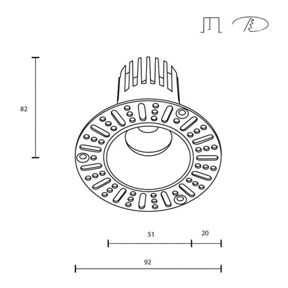 Maytoni downlight Dip LED 50° zapustené kruhové svietidlo biele