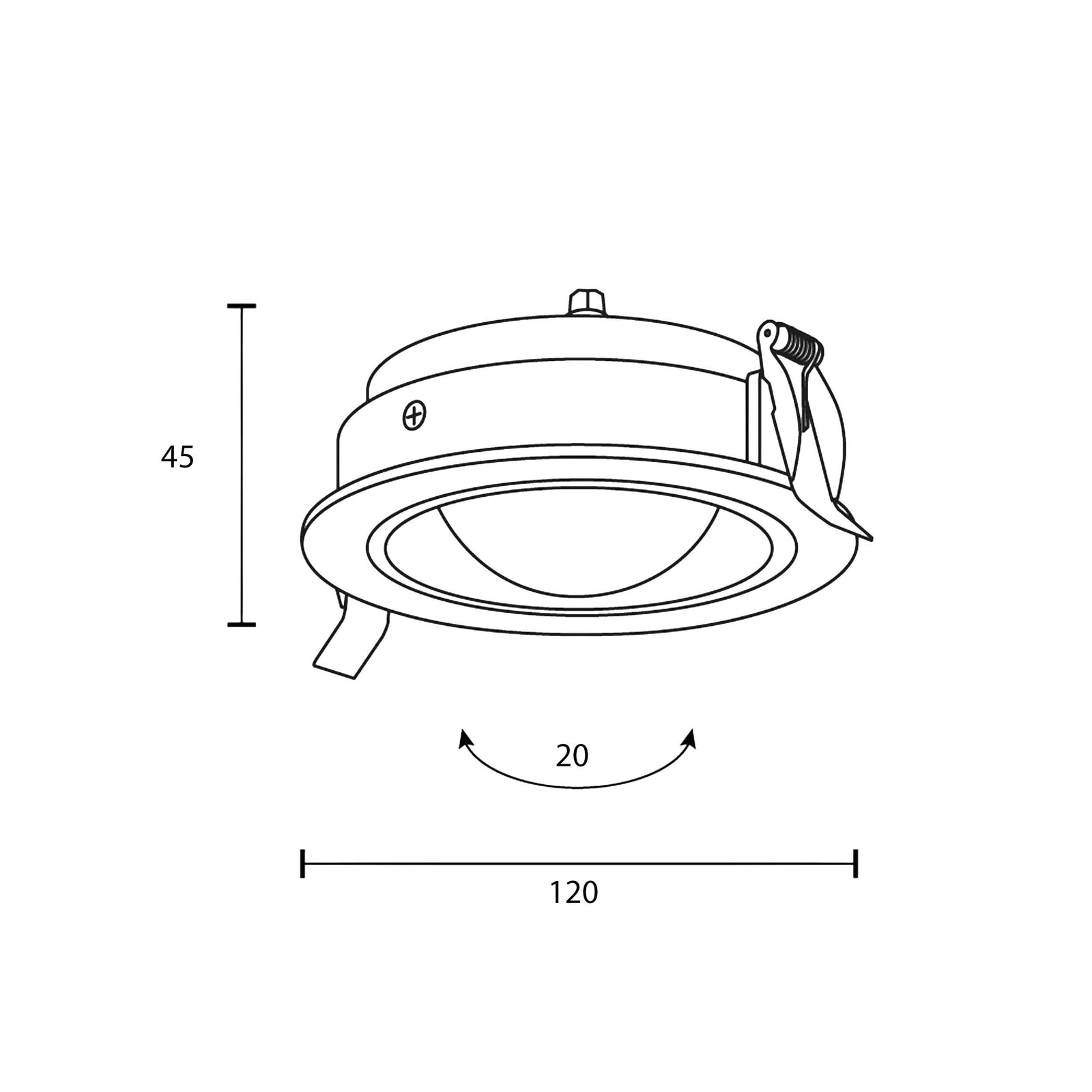 Maytoni downlight Lens LED 3000K 12W 70° zapustené kruhové svietidlo