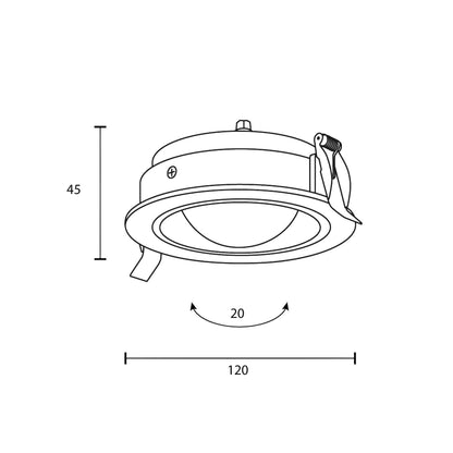 Maytoni downlight Lens LED 3000K 12W 70° zapustené kruhové svietidlo