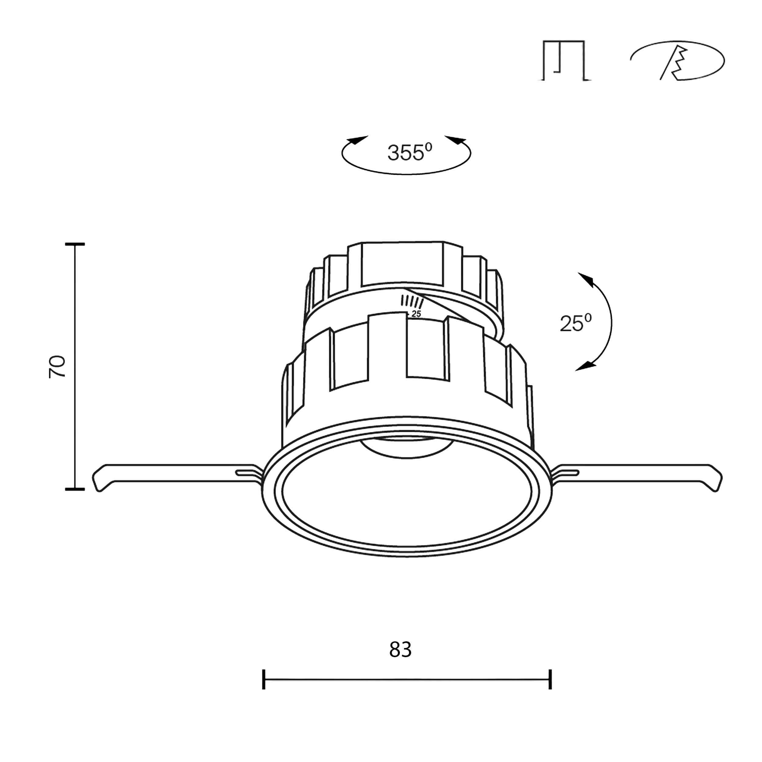 Maytoni downlight Wise LED 36° zapustené kruhové svietidlo