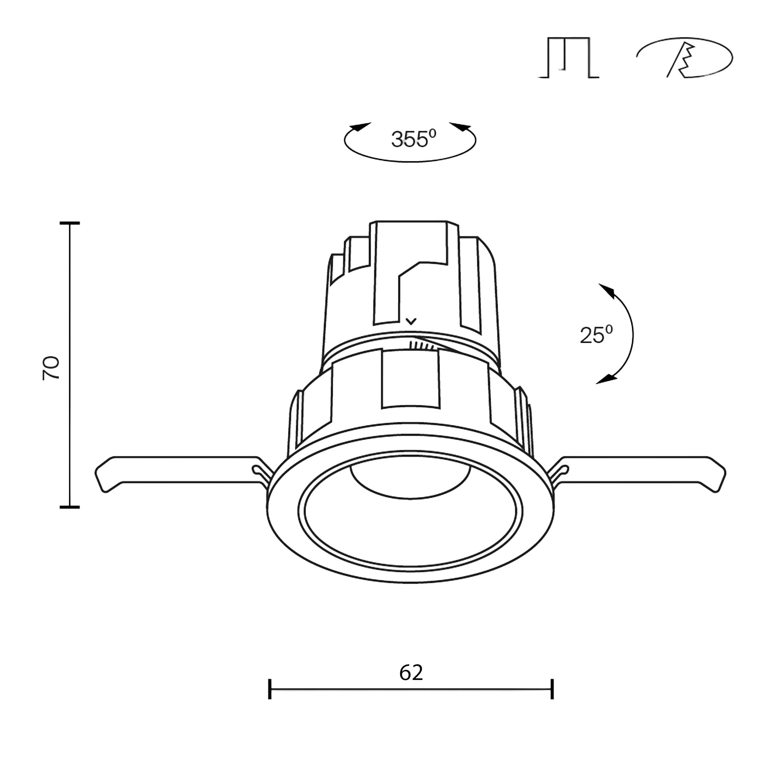 Maytoni downlight Wise LED 36° zapustené kruhové svietidlo