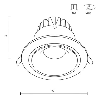 Maytoni downlight Yin LED 12W 60° zapustené kruhové svietidlo
