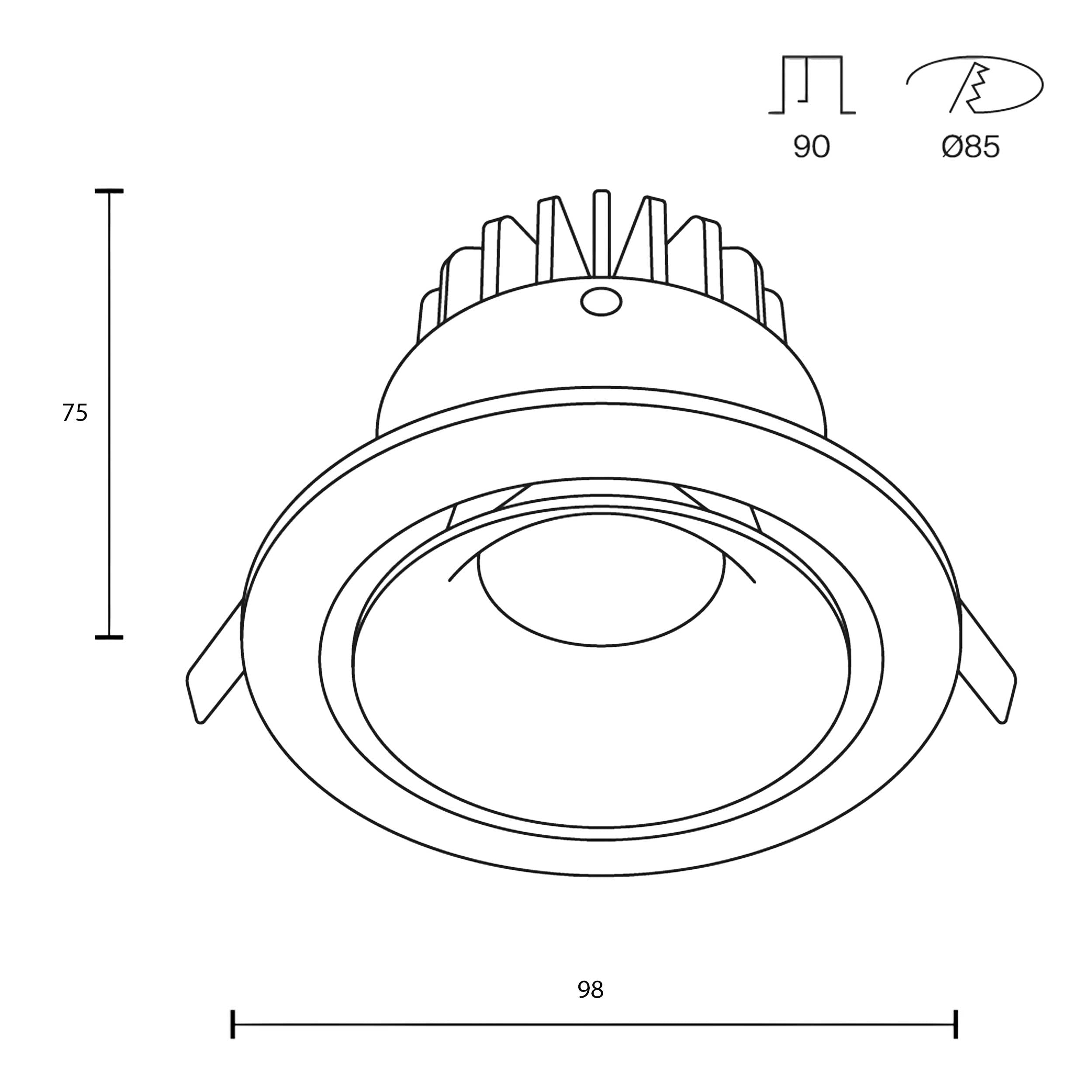 Maytoni downlight Yin LED 12W 60° zapustené kruhové svietidlo