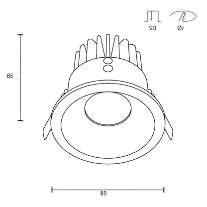 Maytoni downlight Zoom LED 60° zapustené kruhové svietidlo biele