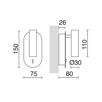 Exo DIRK S LED nástěnné svítidlo zlaté