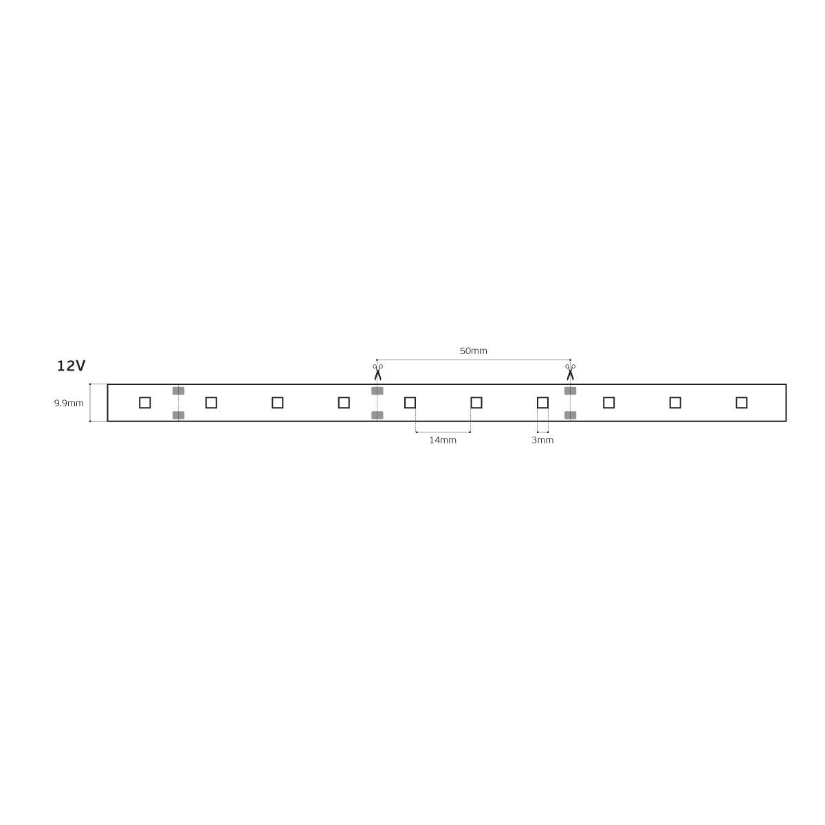 LED pásik 12 V CRI80 IP20 2700 K (5 m)