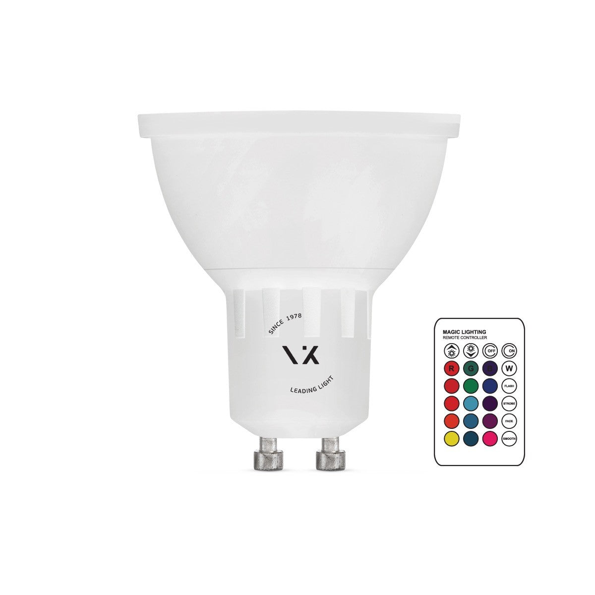 LED žiarovka VK Light RGB GU10 3 W, stmievateľná