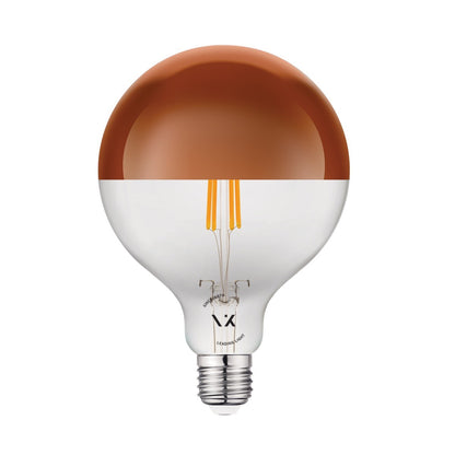 LED žiarovka VK Light Globo Filament Pink Copper E27 ø125 2700K 7W s možnosťou stmievania