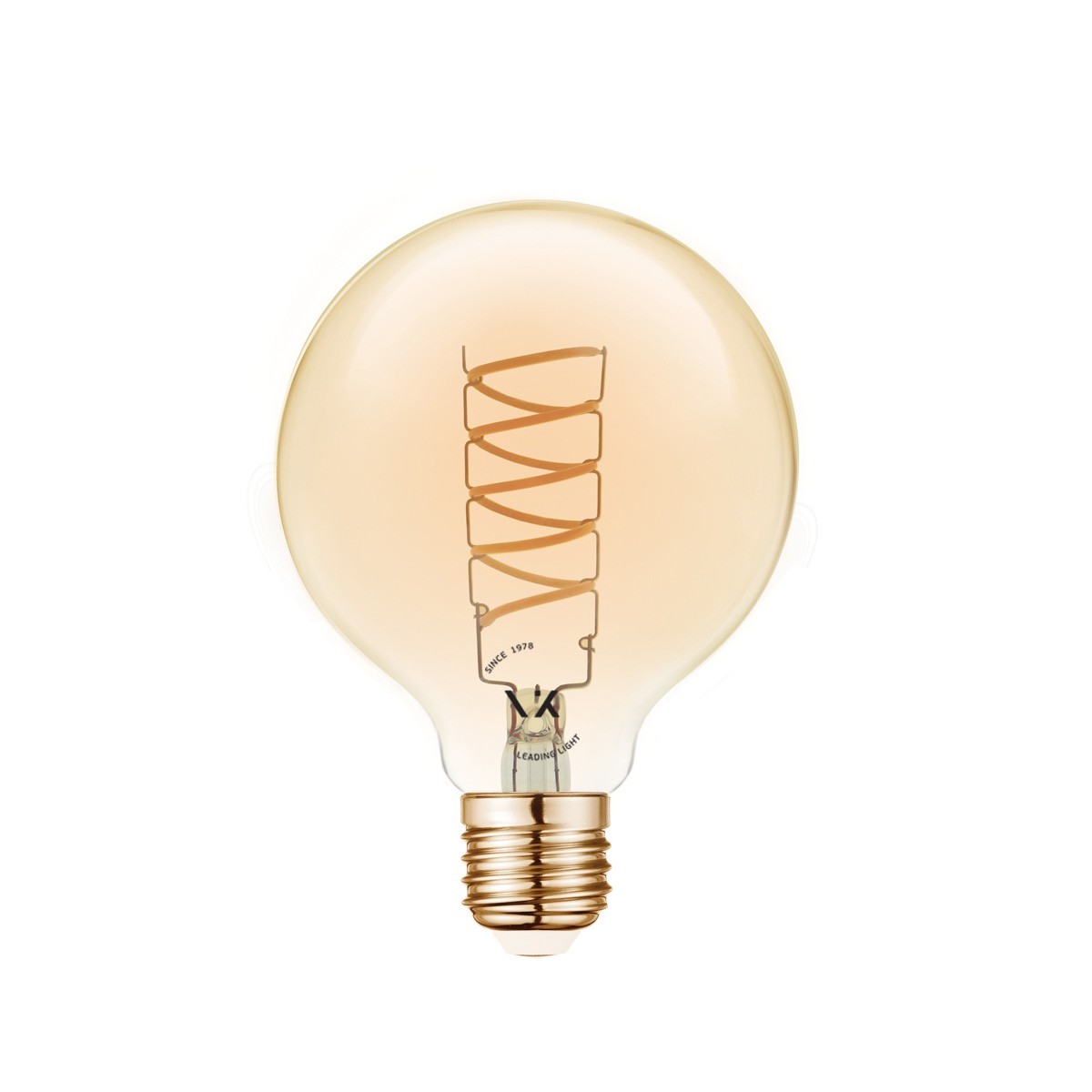 LED žiarovka VK Light Spiral Filament Amber-G80 E27 2200K 4,5W s možnosťou stmievania
