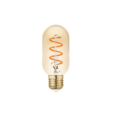 LED žiarovka VK Light Spiral Filament Amber-T45 E27 2200K 4,5W s možnosťou stmievania