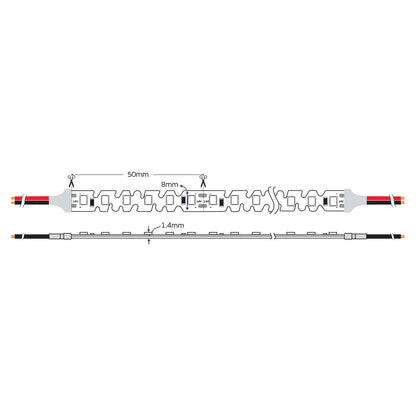 Bočný LED pás S-Type 24V CRI90 IP20 3000K (5 m)