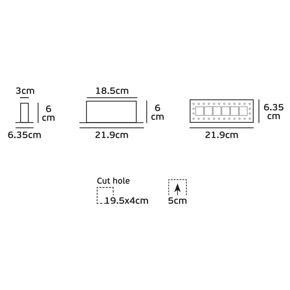 VK Light Bloc Mini Tubus LED nastaviteľné zapustené svietidlo