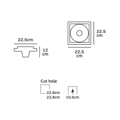 VK Light Downlight Trimless sadrové GU10 zapustené svietidlo s vyčnívajúcou trubicou