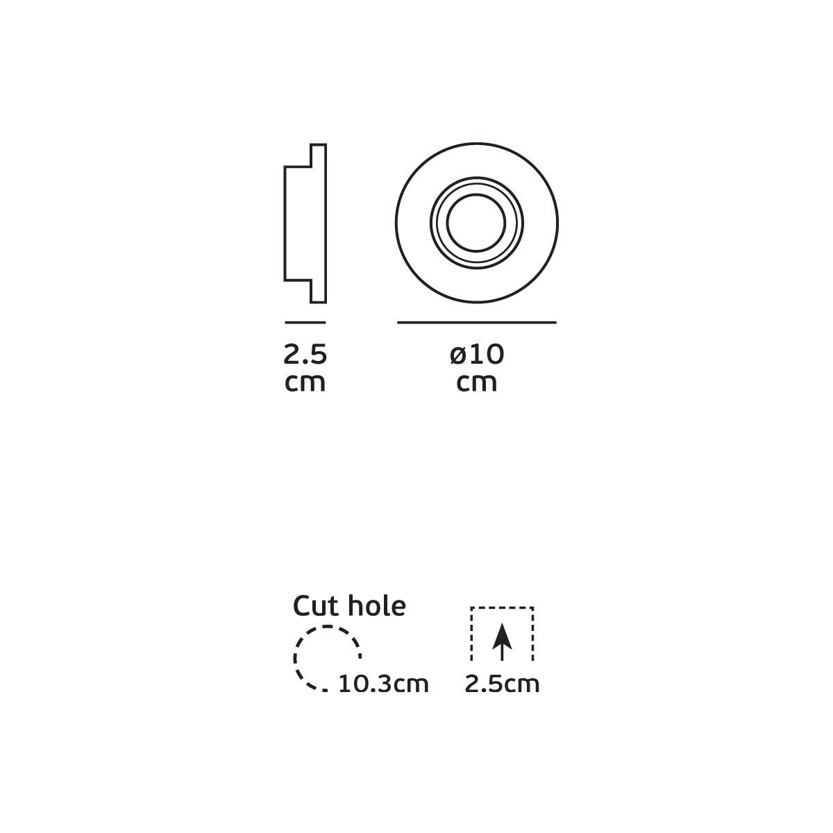 VK Light Downlight sadrové GU10 zapustené svietidlo okrúhle