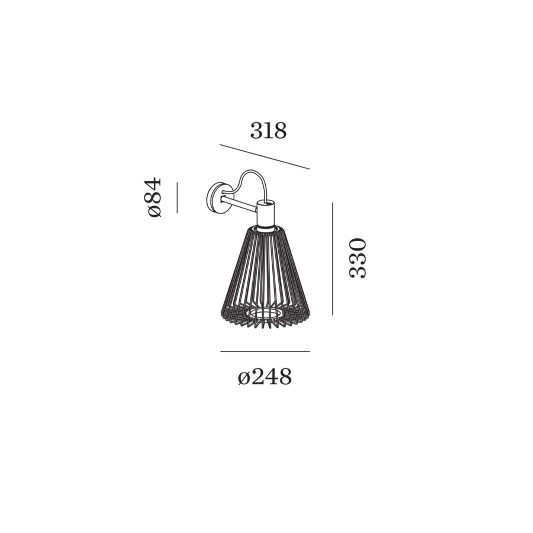 Wever and Ducré Wiro nástěnné svítidlo