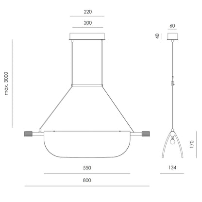 Aromas Lida Single LED závesné svietidlo