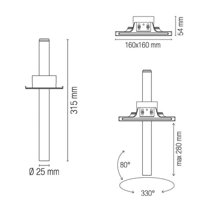 Faneurope Tubex LED zápustné svítidlo natáčecí