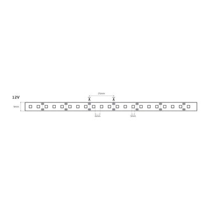 LED pásik 12 V CRI80 IP55 6000 K (5 m)