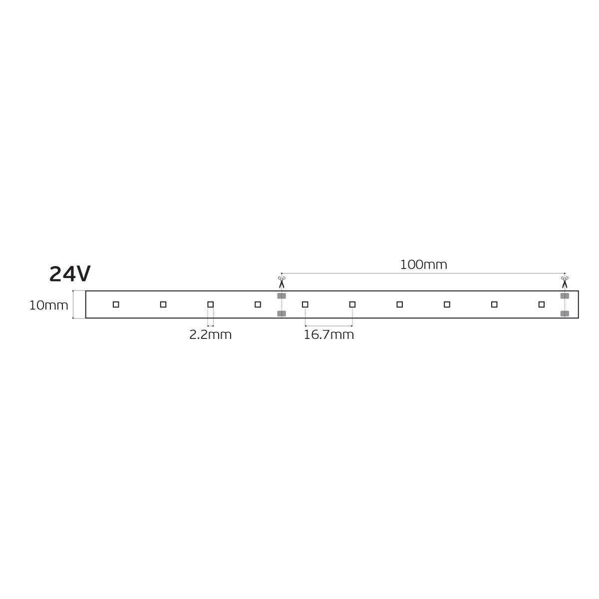 LED pásik 24 V CRI90 IP20 2700 K (5 m)