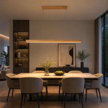 VK Light Orra LED závesné líniové drevené svietidlo