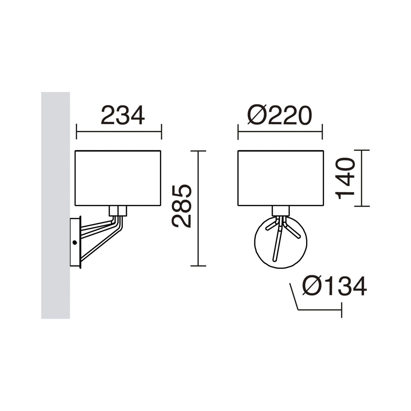 Exo Diagonal W E27 nástěnné svítidlo měď
