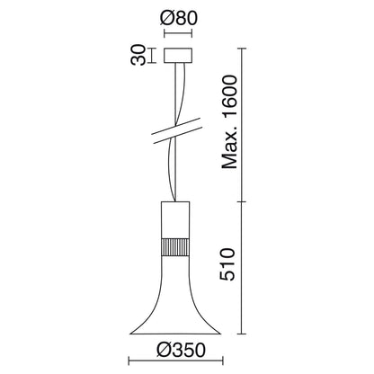 Indeluz Gang LED závěsné svítidlo černé