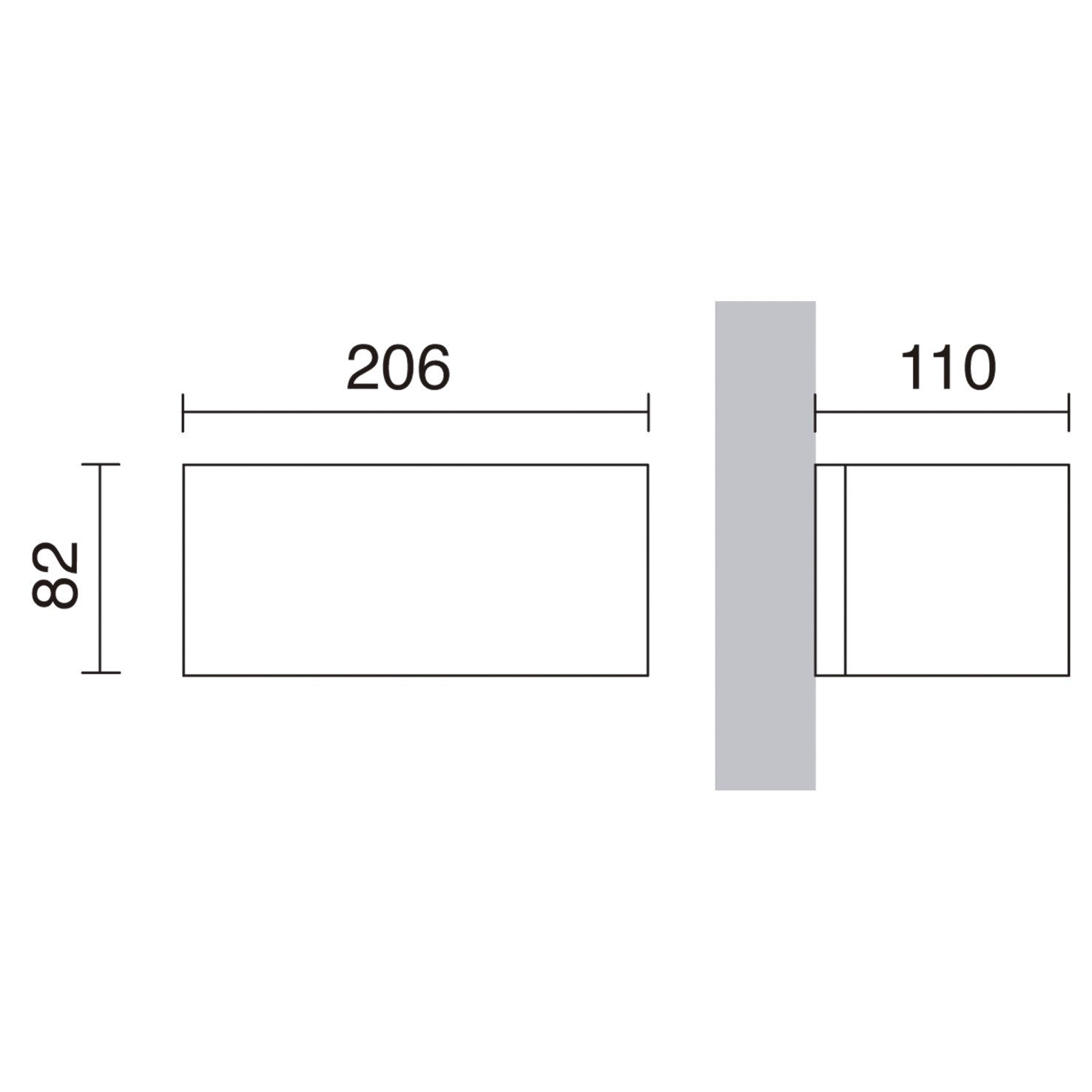 Dopo Isora down rectangle LED přisazené svítidlo hnědé