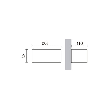 Dopo Isora up/down rectangle LED přisazené svítidlo antracitové