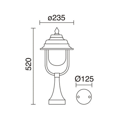 Dopo Classical Keo E27 sloupkové svítidlo černé