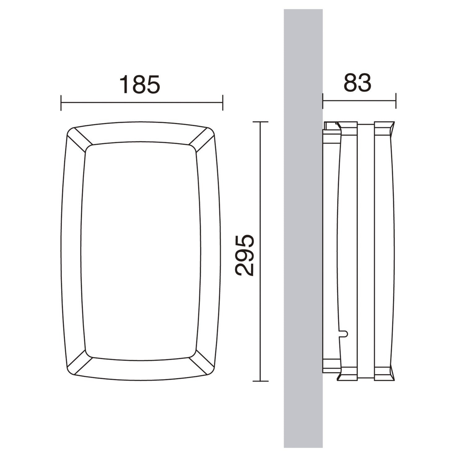Dopo Kira square E27 přisazené svítidlo šedé