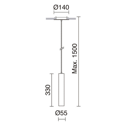 Exo Tania C zápustné GU10 závěsné svítidlo černé
