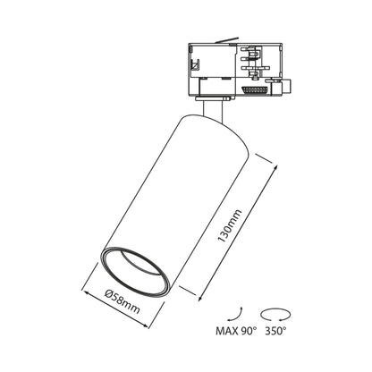 Karizma Luce Stretto LED svítidlo pro 3F lištu bílé